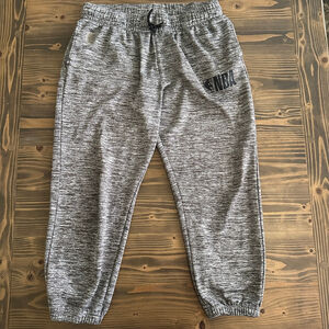 Boys’ NBA Gray & Black Heathered Jogger Pants Size L Basketball Sweatpants